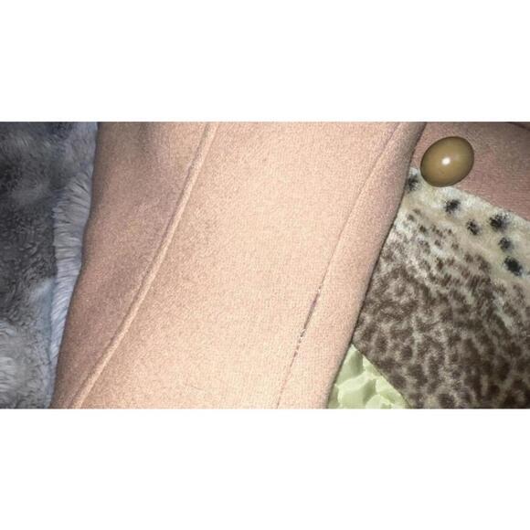 Chic Vintage Glamour: 1960s Camel Coat with Faux Leopard Fur Trim, S/M - Picture 2 of 15